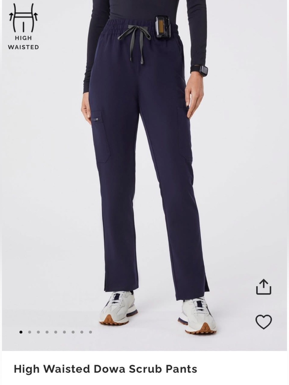 Figs Women’s High Waisted Cargo Scrub Pants - Navy